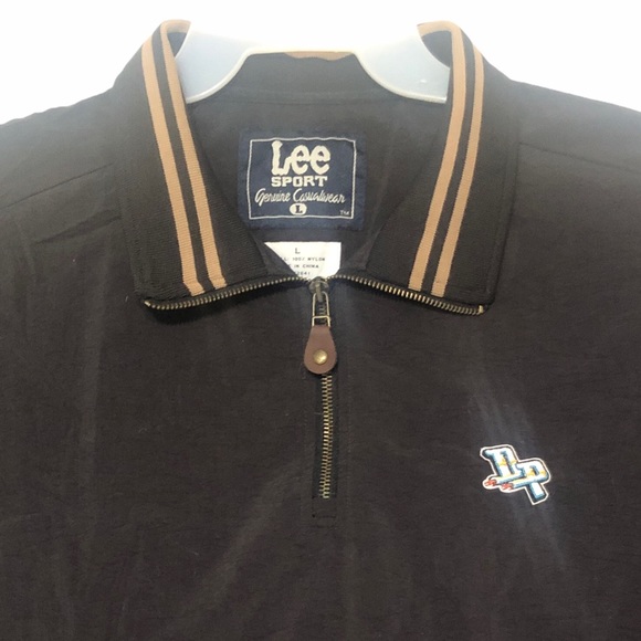 Vtg Lee Sport Nylon Windbreaker Dark Brown Size L - Picture 2 of 6
